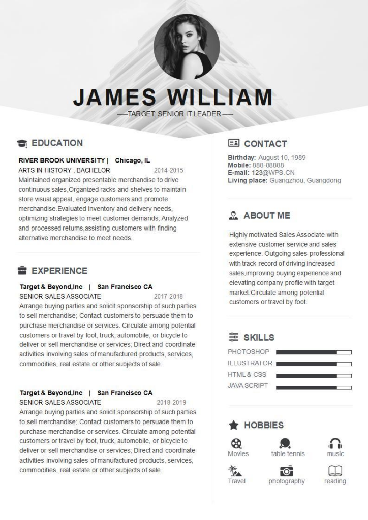 Best 10 Printable Resume Templates For Word Free Download Today WPS Office Academy