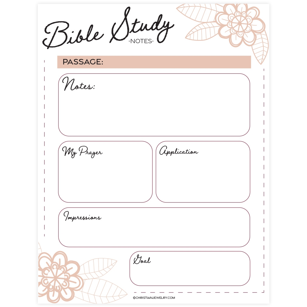 Bible Study Page Flowers Free Christian Printables
