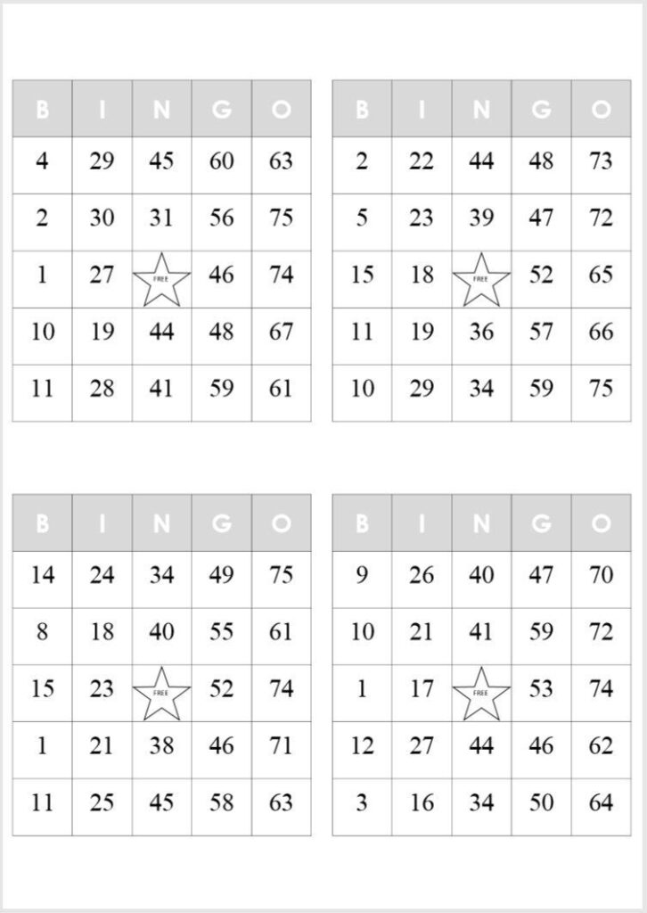 Bingo Cards 1000 Cards 4 Per Page Instant Pdf Download Etsy Bingo Card Template Bingo Cards Free Printable Bingo Cards