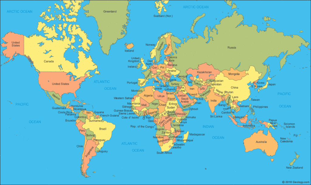 World Maps Printable Free