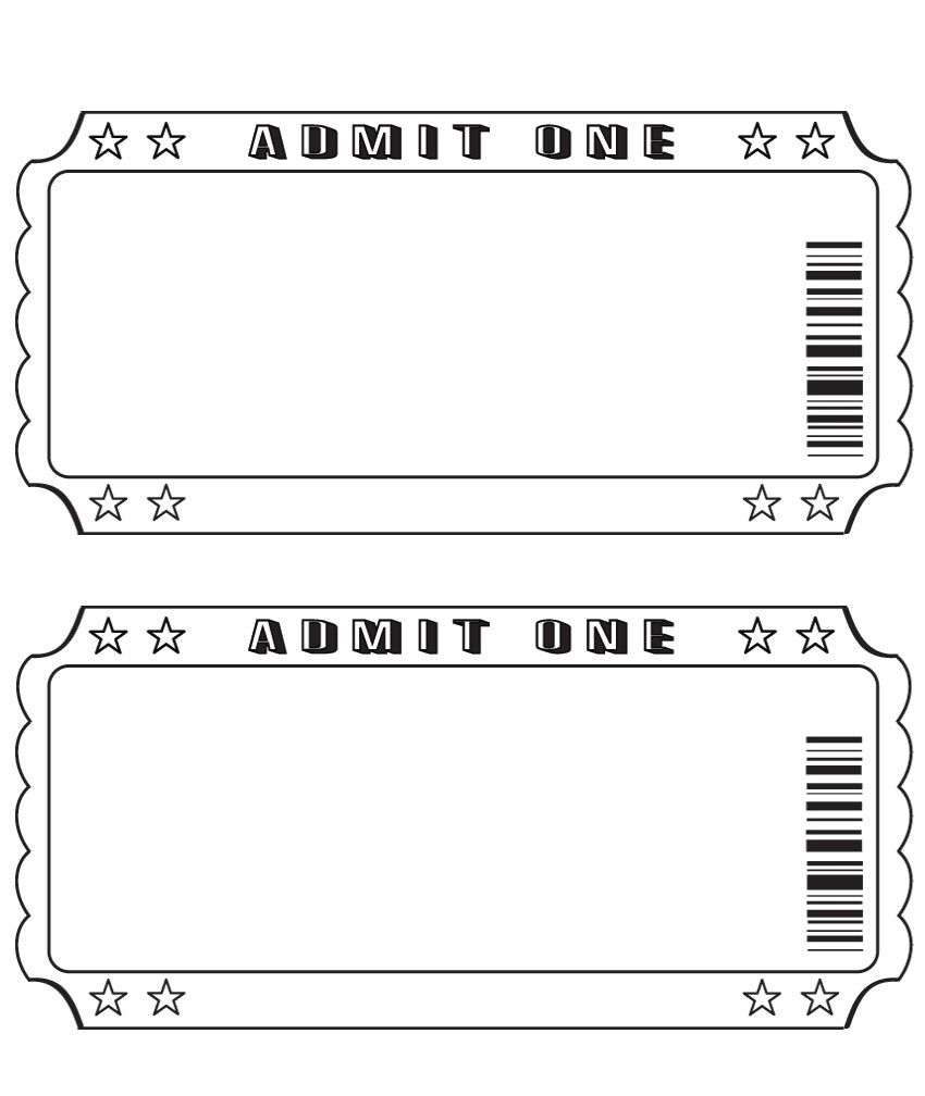 Blank Ticket Printable Tickets Ticket Template Printable Ticket Template
