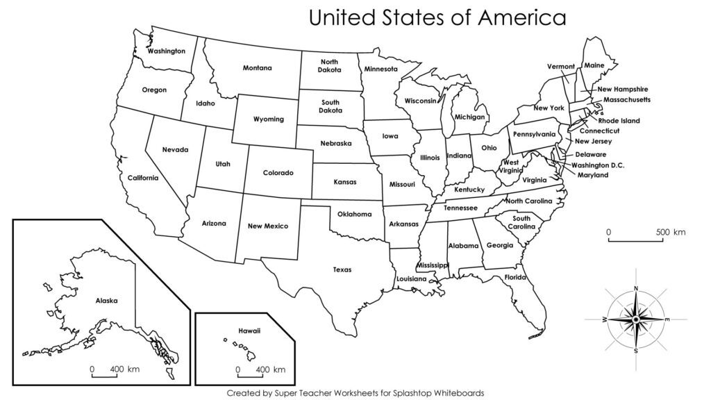Blank US Map With States Labeled United States Map United States Map Labeled Us Map Printable