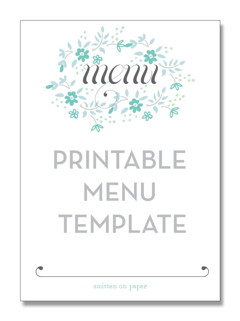 Blog Printable Menu Template Menu Card Template Free Menu Templates