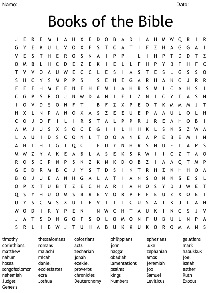 Free Printable Bible Word Search Puzzles For Adults