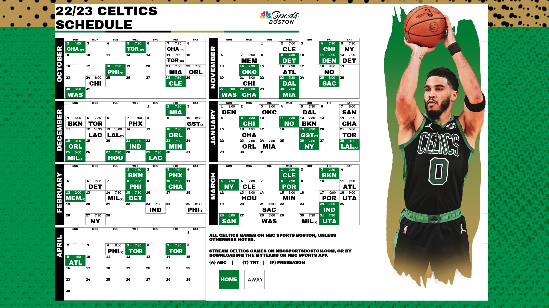 Boston Celtics Printable Schedule NBC Sports Boston