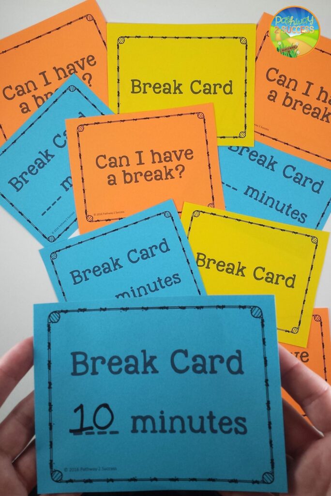 Break Cards Classroom Behavior Management Behavior Interventions Teaching Special Education