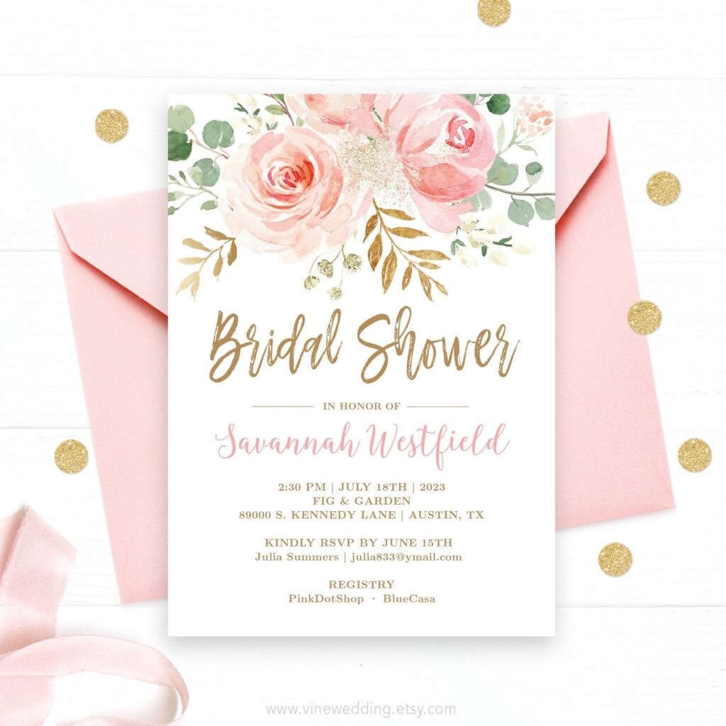 Bridal Shower Invitation Template Editable Printable Bridal Etsy de