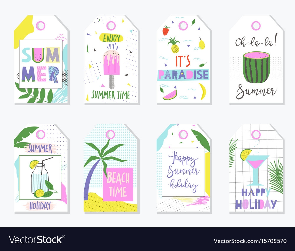 Bright Summer Gift Tags And Labels Royalty Free Vector Image