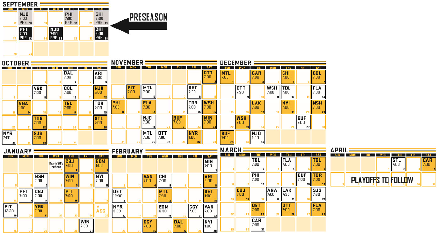 Boston Bruins Printable Schedule