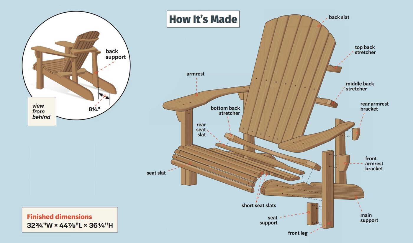 Wooden Adirondack Chair with Footstool