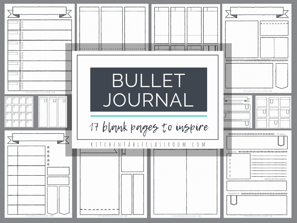 Bullet Journal Printables 17 Free Bullet Journal Templates The Kitchen Table Classroom