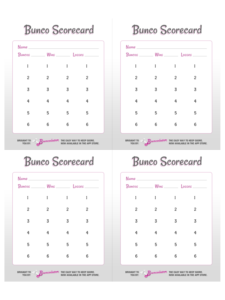 Bunco Score Sheet Template Edit Fill Sign Online Handypdf