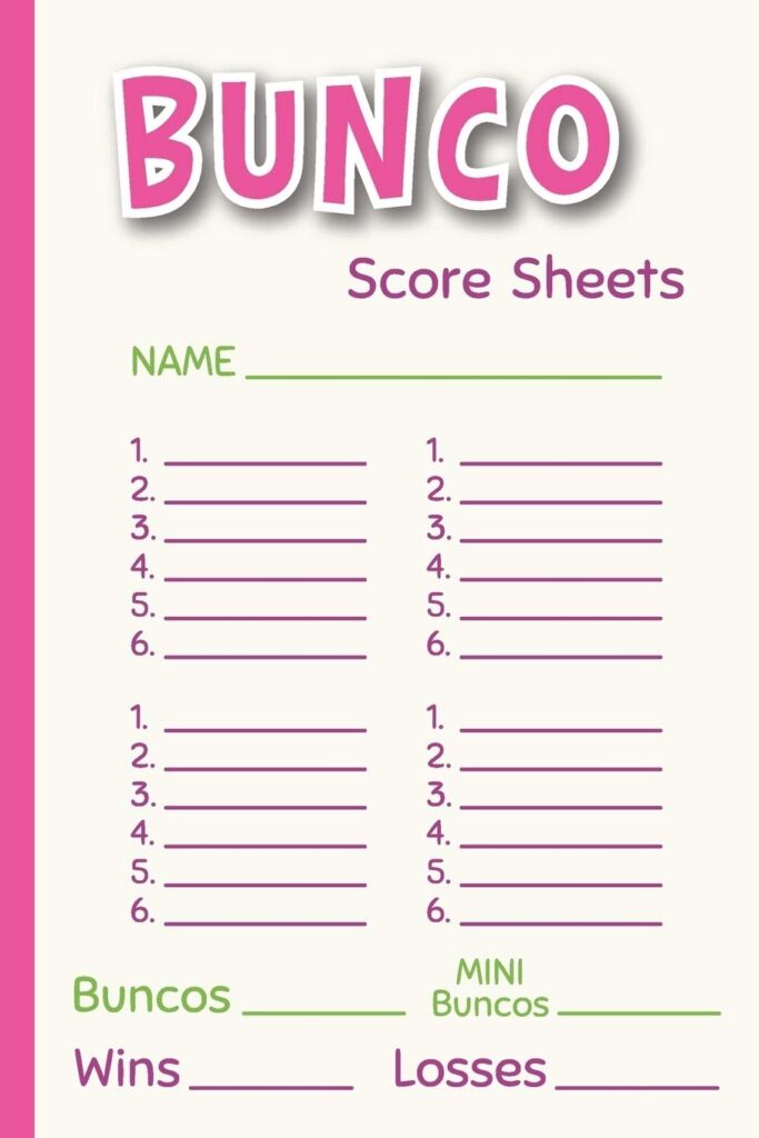Bunco Score Sheets 120 Bunco Score Pads Diamond Press Everyday Score Sheets 9781675098509 Books Amazon ca