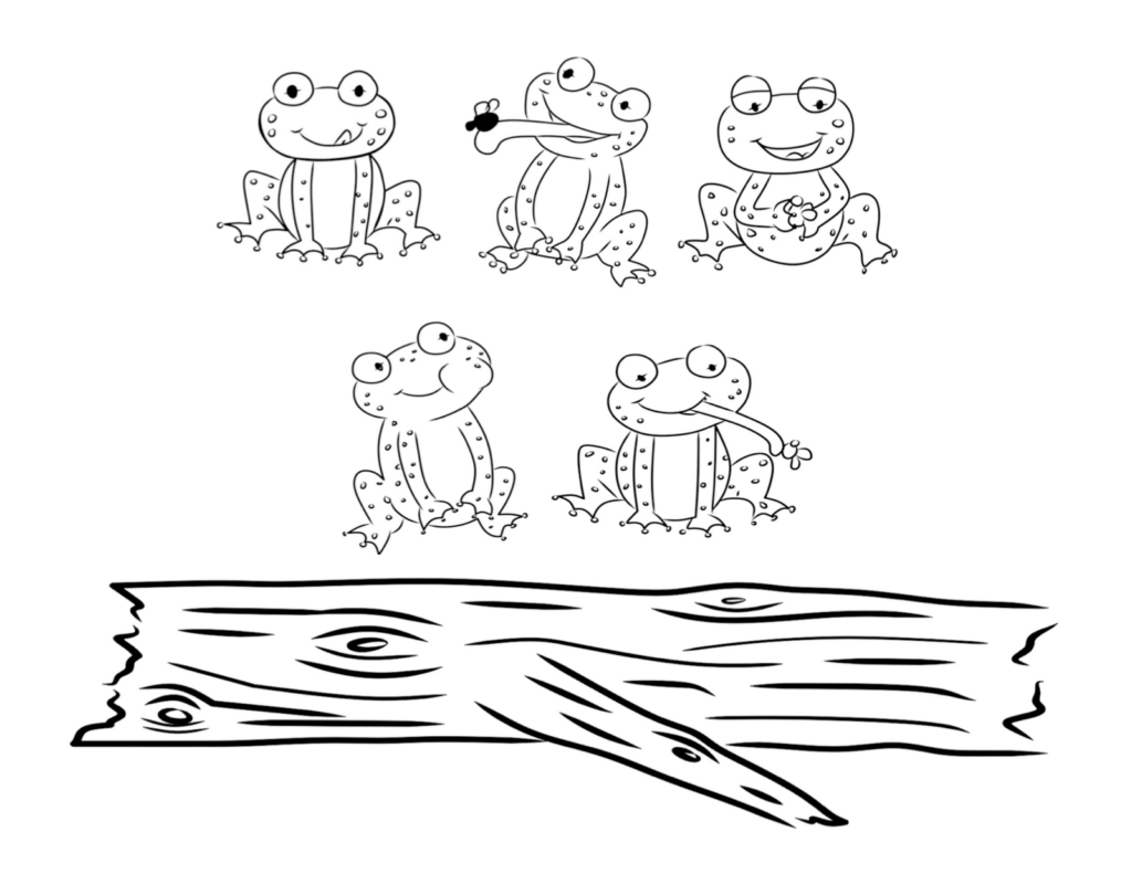 Free Printable Five Green Speckled Frogs