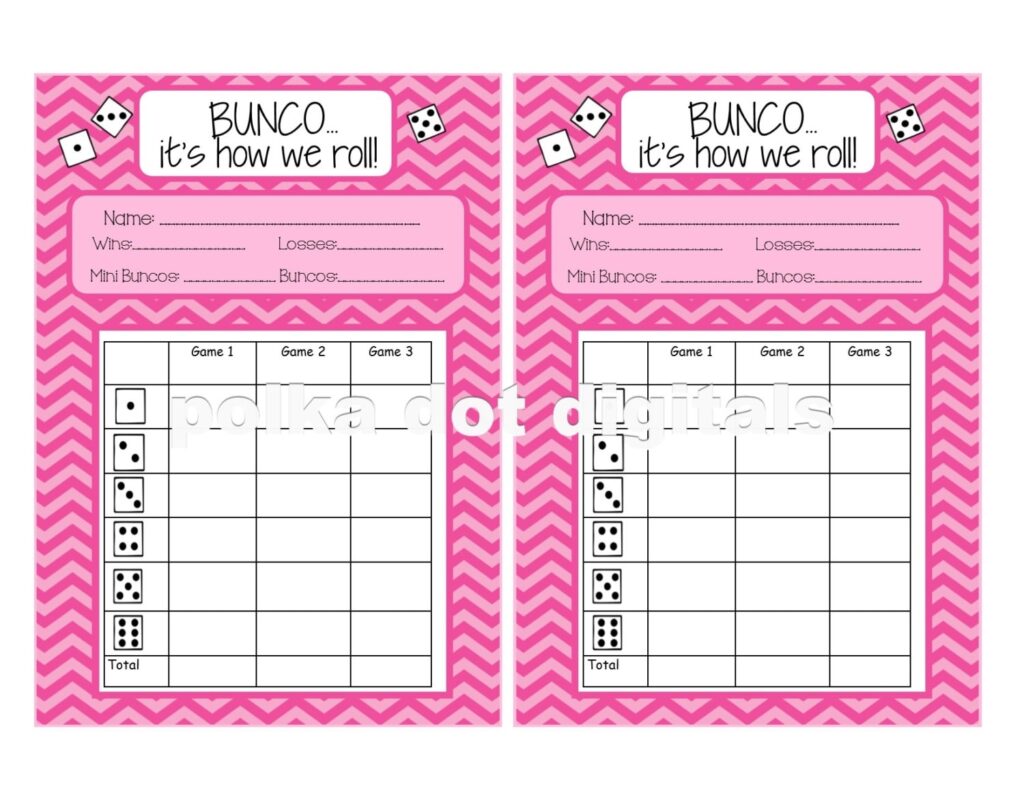 Buy 2 Get 1 Free Complete Set PINK CHEVRON Bunco Score Card Etsy sterreich