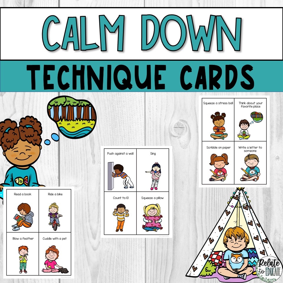 Calm Down Techniques Strategies Printable Cards Made By Teachers
