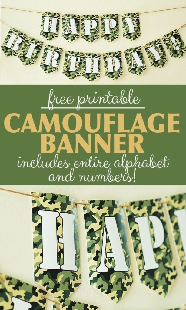 Camo Banner Free Printable Six Clever Sisters Happy Birthday Banner Printable Free Happy Birthday Banner Printable Camo Birthday Party