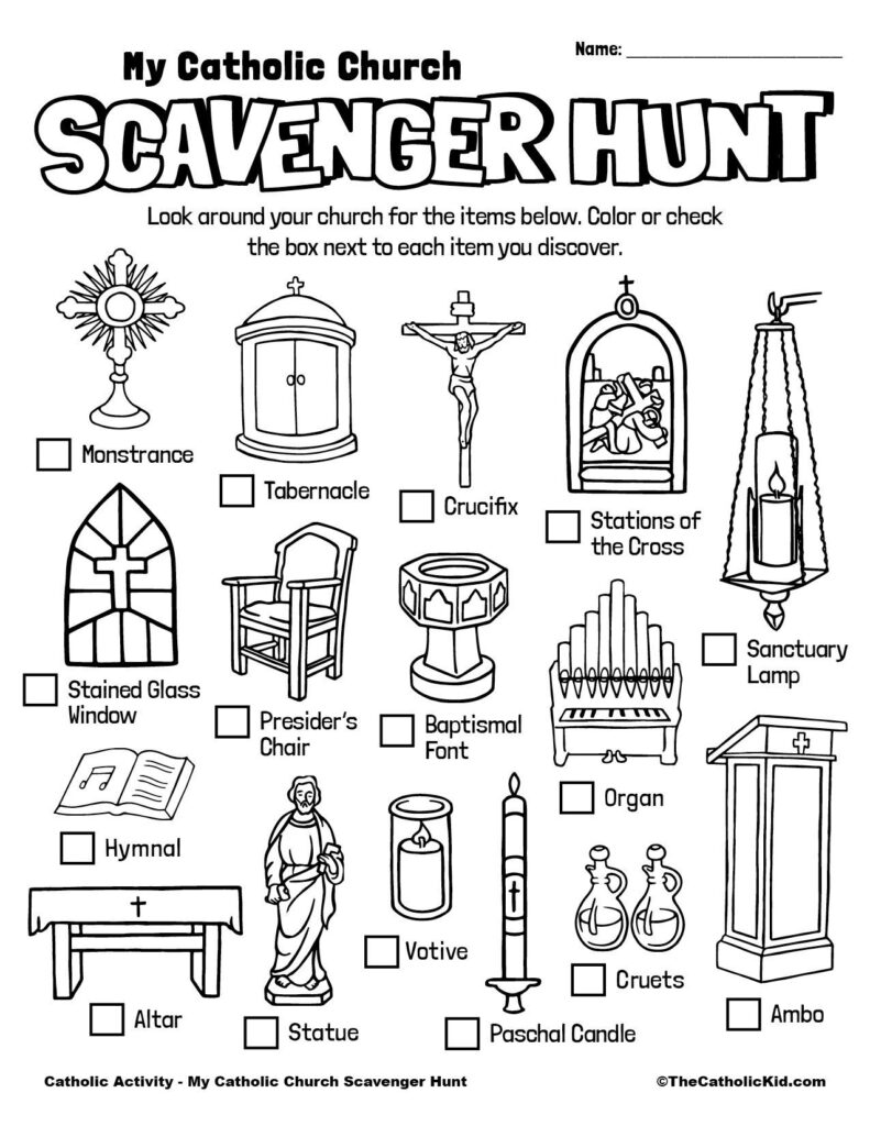 Catholic Scavenger Hunt For Kids Free Printable TheCatholicKid