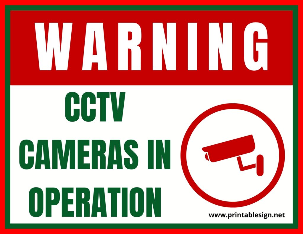Free Printable Security Camera Signs