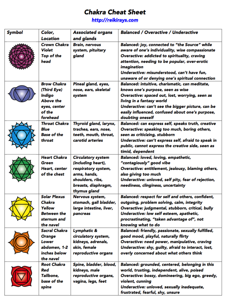 Chakra Infographic Reiki Rays