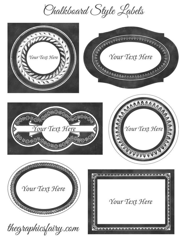 Chalkboard Style Printable Labels Editable The Graphics Fairy