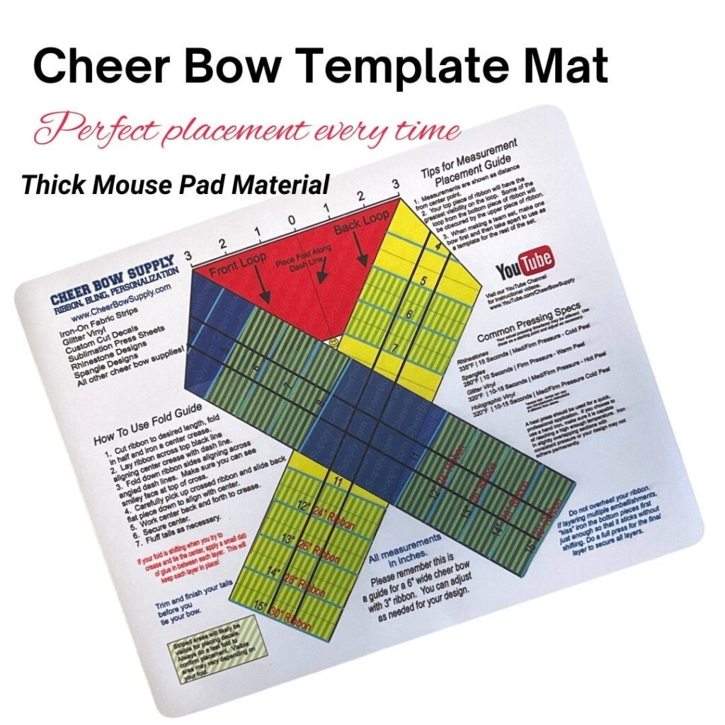 Cheer Bow Template Mat And Graphic Placement Guide Etsy sterreich