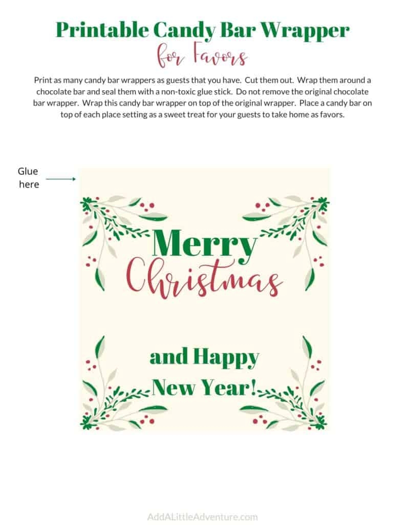 Christmas Candy Bar Wrappers Free Printables