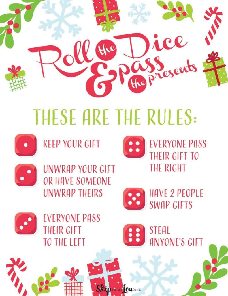 Christmas Dice Game For A FUN Gift Exchange Skip To My Lou