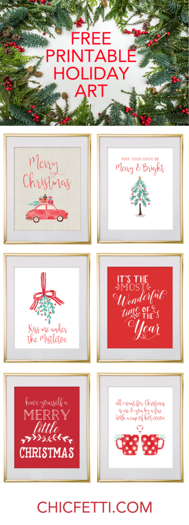 Christmas Free Printable Wall Art Download Free Christmas Art Chicfetti Free Christmas Printables Printable Holiday Art Free Christmas