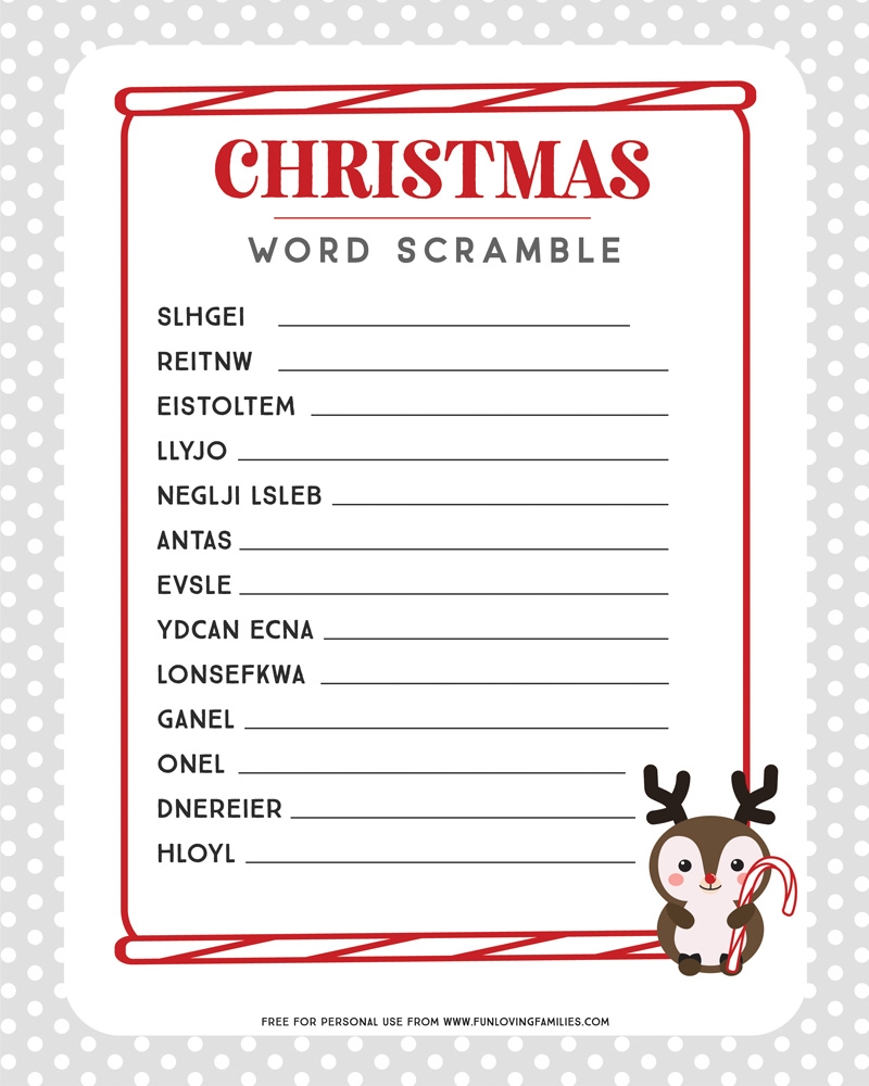 Free Printable Christmas Word Scramble Games