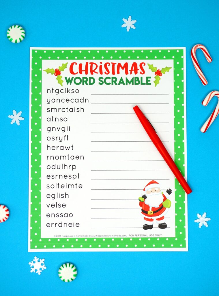 Free Printable Christmas Word Games