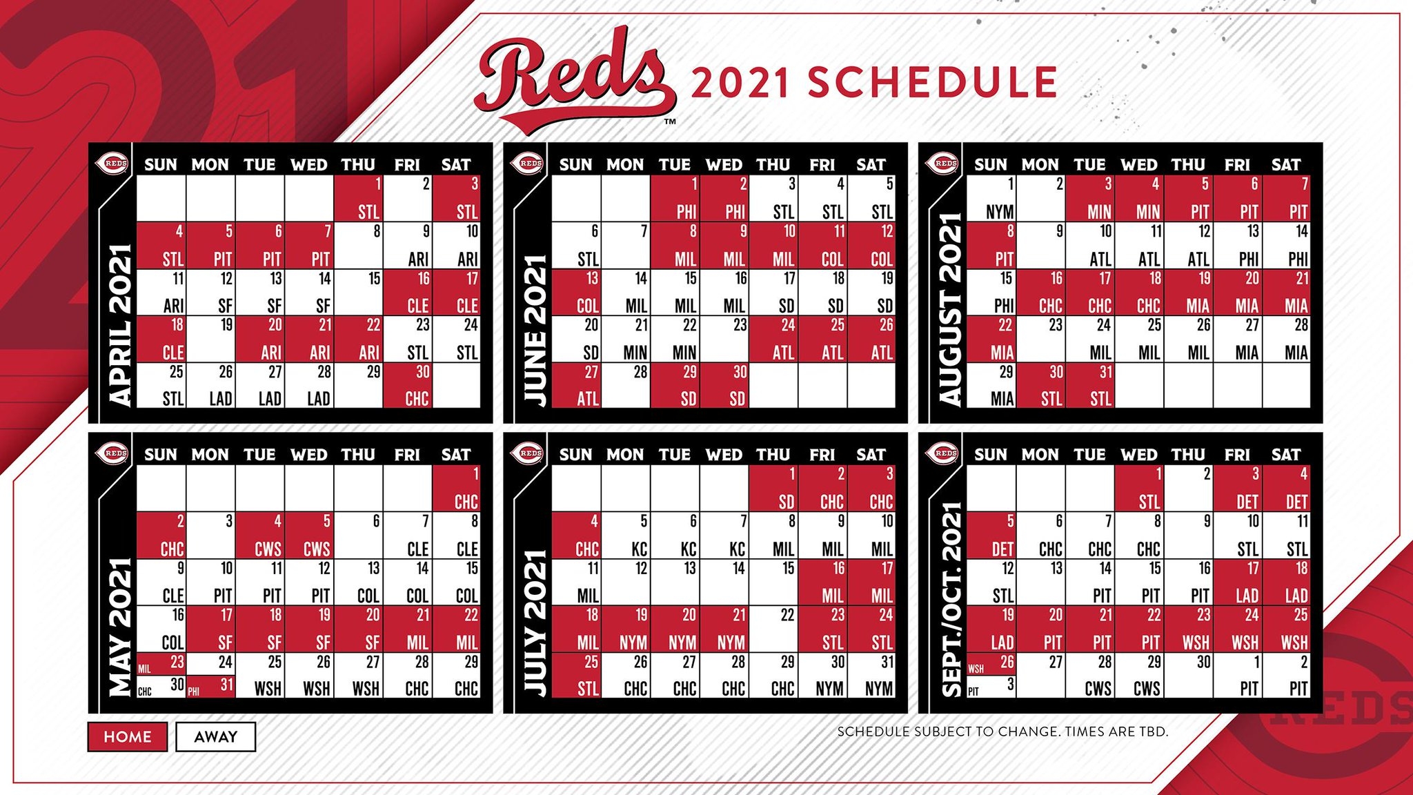 Cincinnati Reds Release The 2021 Season Schedule Redleg Nation