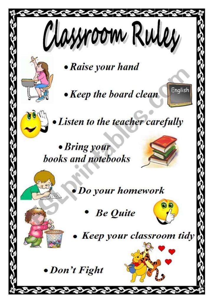 Free Printable Classroom Rules With Pictures Pdf