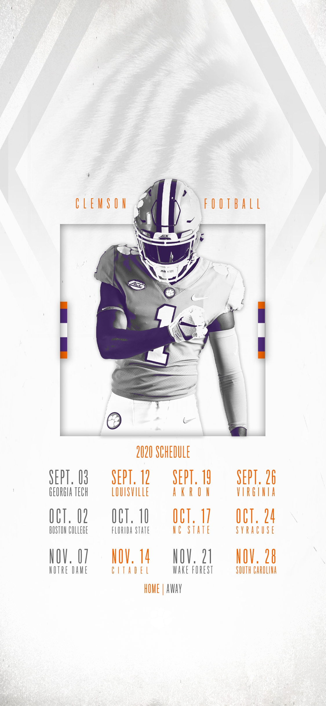 Clemson Football Printable Schedule