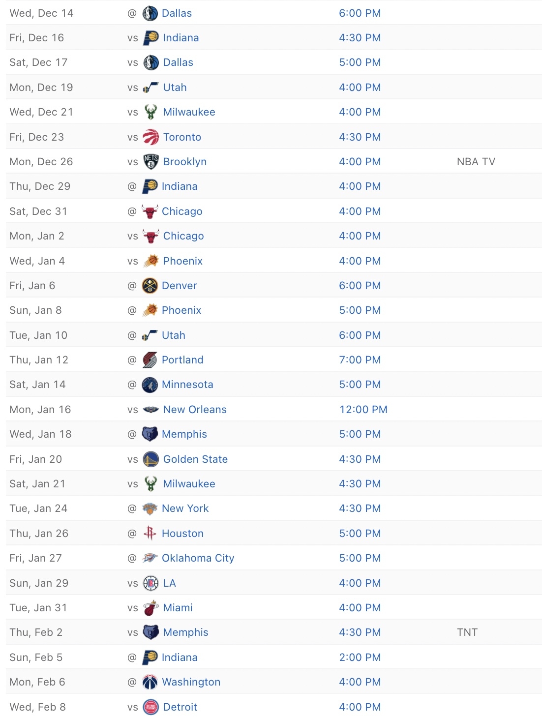 Cleveland Cavs Schedule Printable