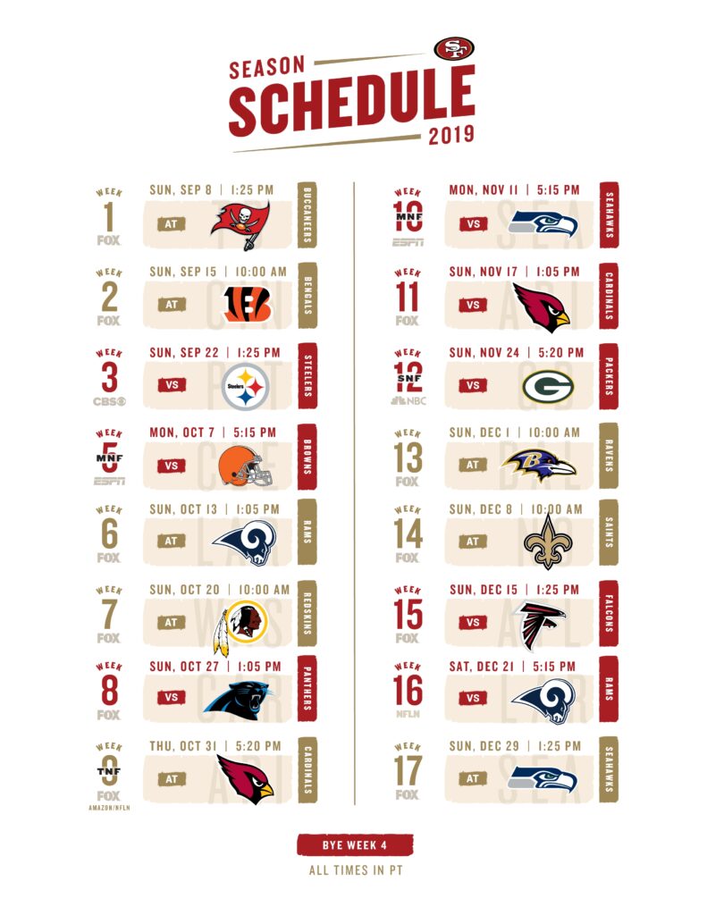 Nfl Schedule Week 4 Printable Free Printable Templates