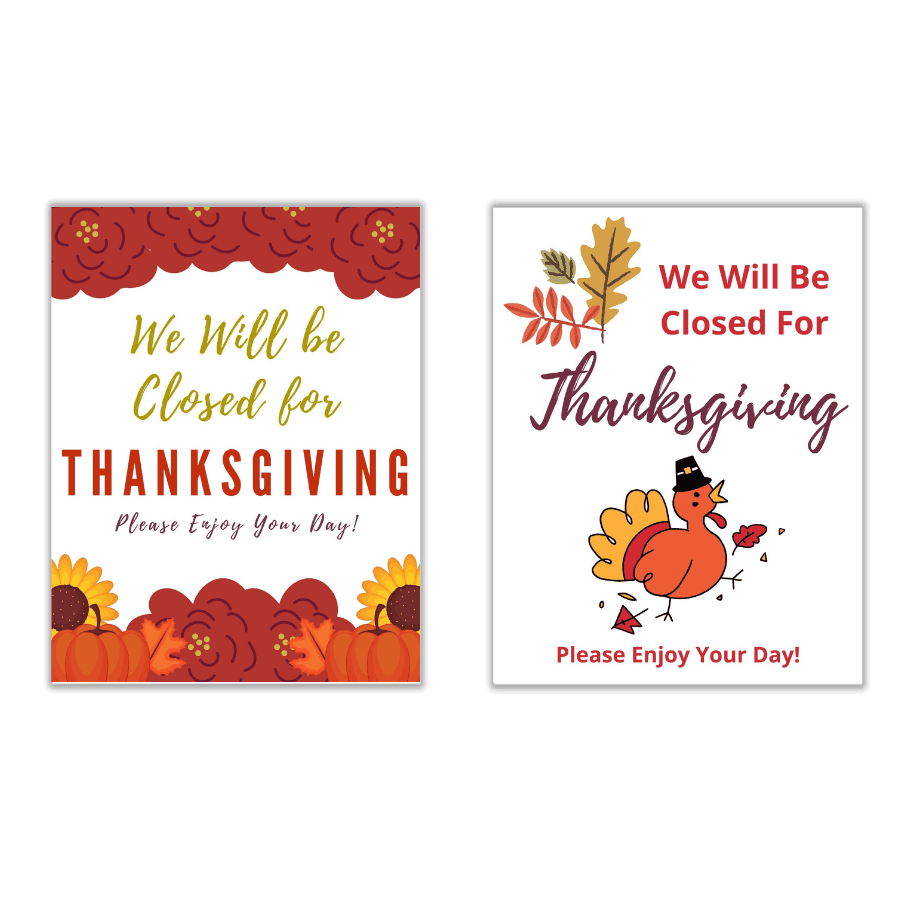 Closed For Thanksgiving Signs Free Printables Add A Little Adventure