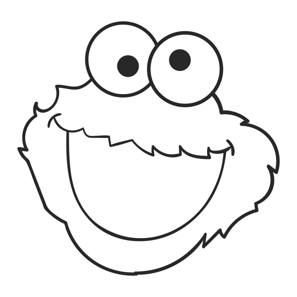 Cookie Monster Face Drawing Clipart Printable Monster Cookies Monster Face Face Template