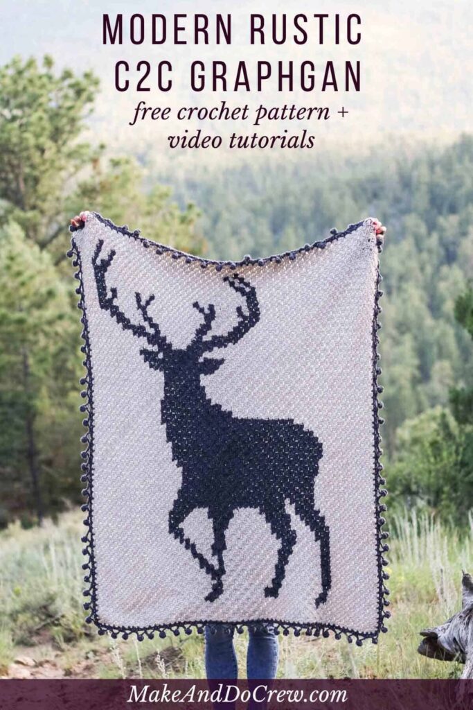 Corner To Corner Crochet Graphgan Modern Rustic Deer Blanket Free 
