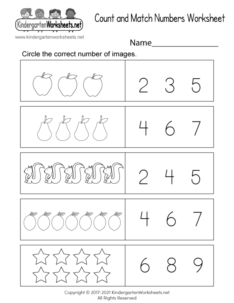 Count And Match Numbers Worksheet For Kids Free Printable Digital PDF