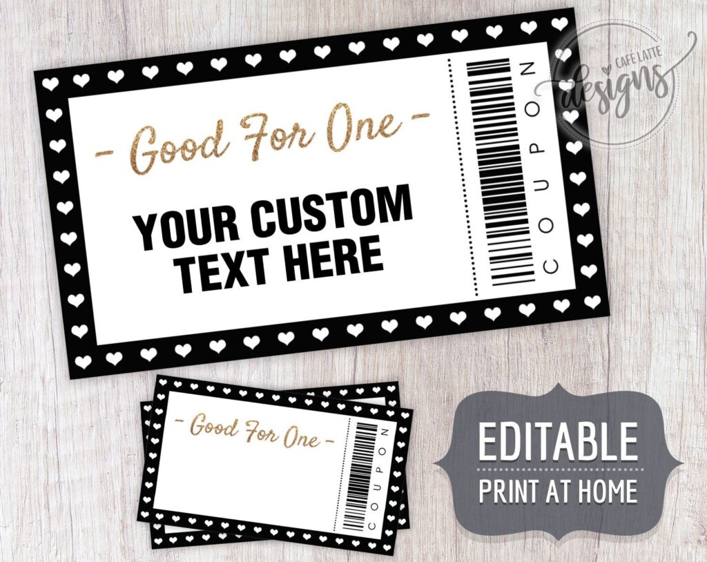 Coupon Template Valentine Editable Coupons For Dads Moms Kids Etsy Canada Coupon Template Coupon Book Birthday Coupons