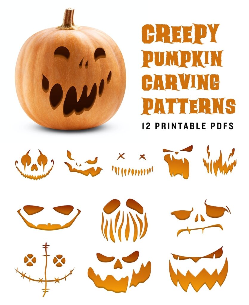 Scary Pumpkin Stencils Free Printable