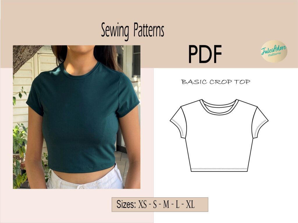 Crop Top Sewing Pattern PDF Women s Sizes XS To XL Etsy Crop Tops Top Sewing Pattern Crop Top Sewing Pattern