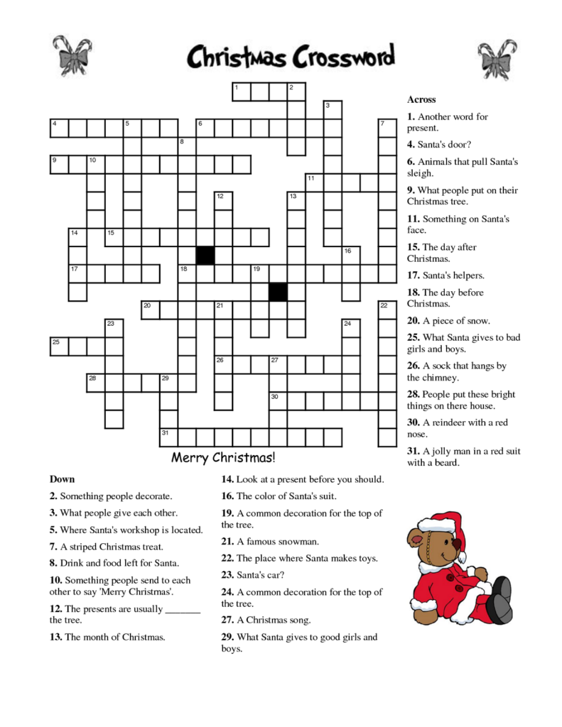 Crosswords For Kids Christmas K5 Worksheets Christmas Crossword Puzzles Christmas Crossword Christmas Worksheets