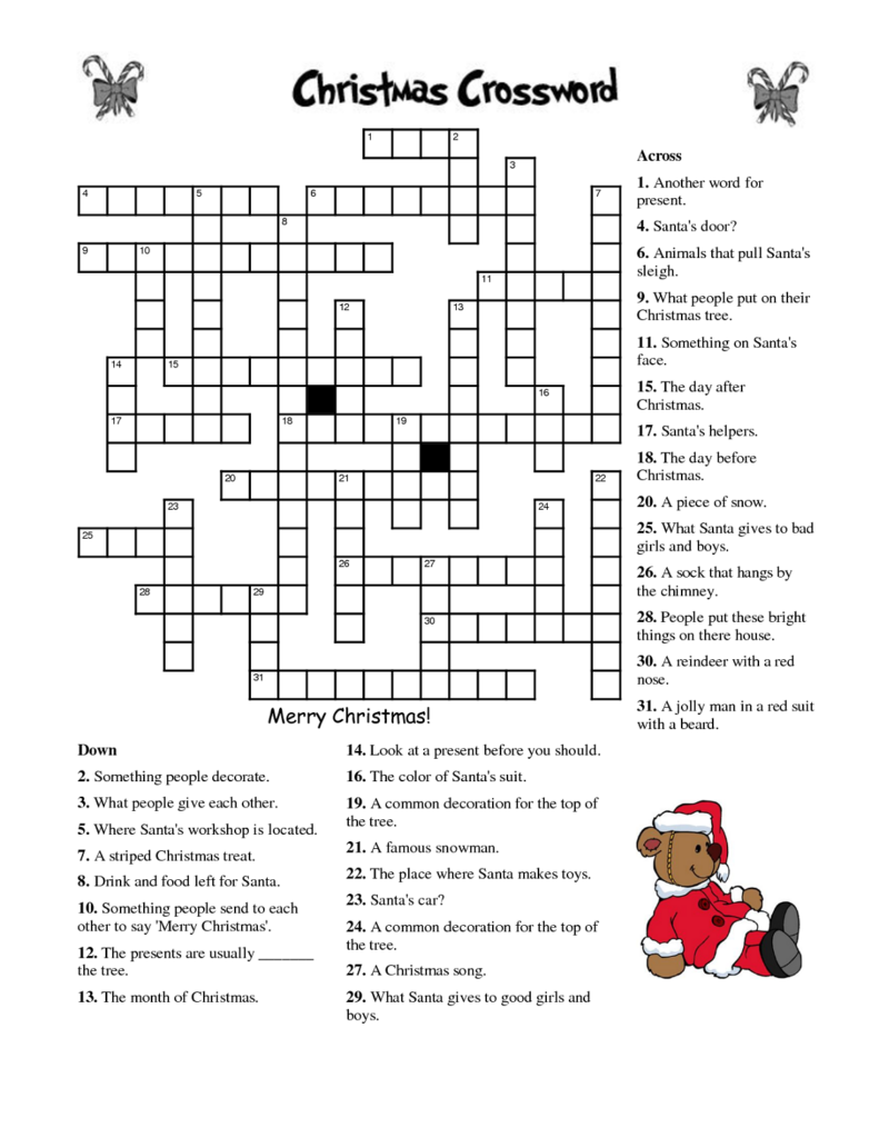 Crosswords For Kids Christmas K5 Worksheets Christmas Crossword Puzzles Christmas Worksheets Christmas Crossword