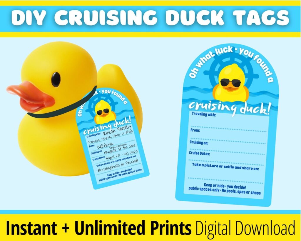 Cruising Ducks Tag Printable Digital Download Instant Cruise Etsy Printable Tags Duck Cruise