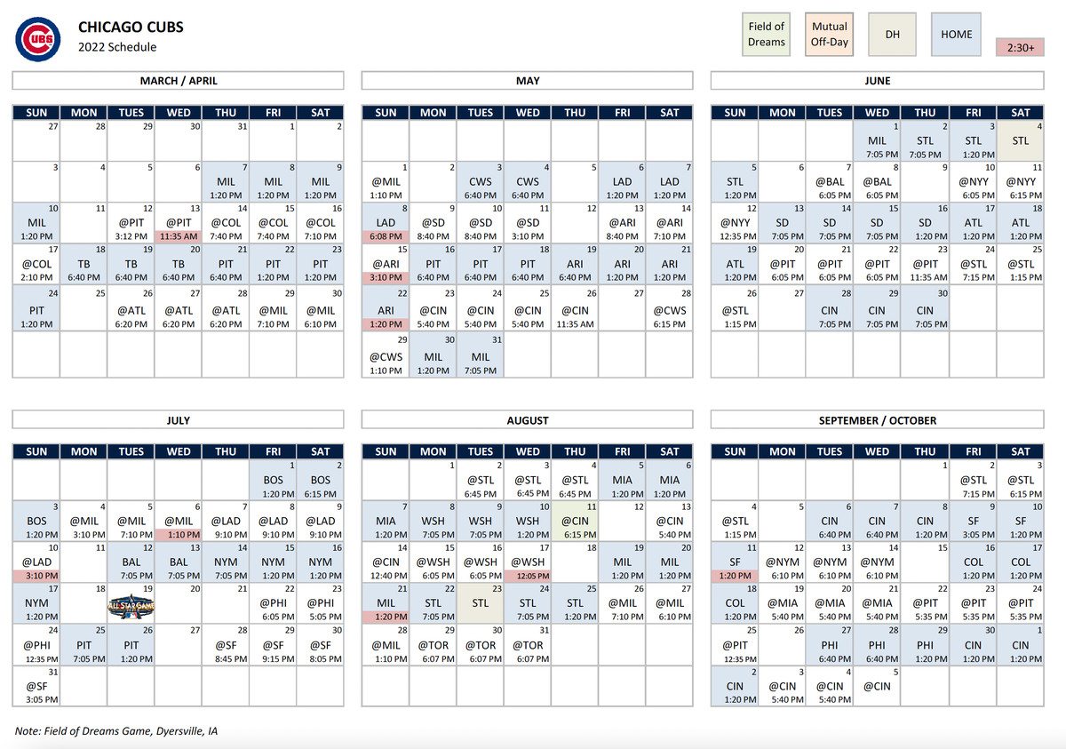 Chicago Cubs Printable Schedule Free Printable Templates
