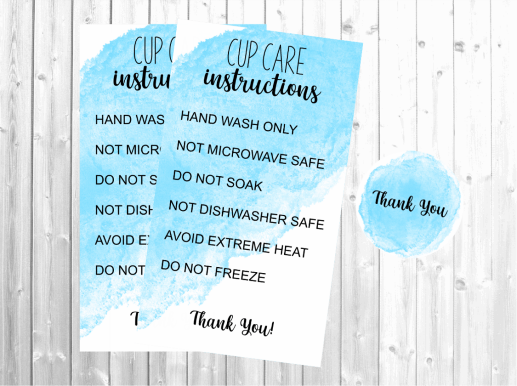 Cup Care Instructions Printable Care Grafik Von EmilyysCreations Creative Fabrica