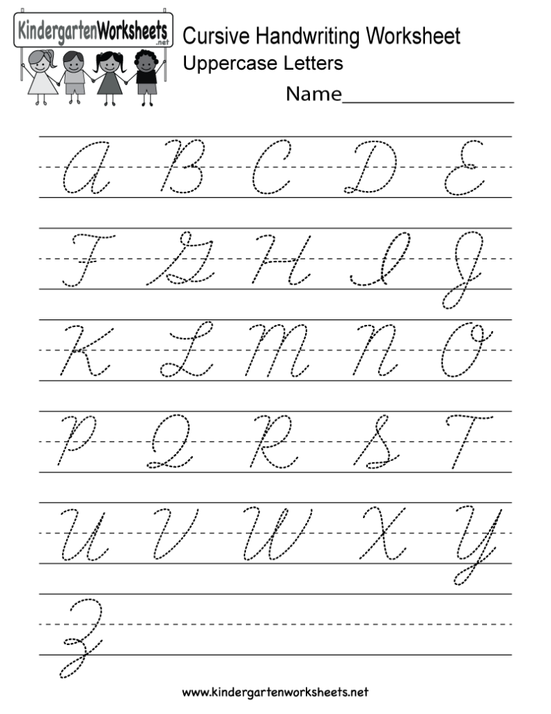 Cursive Handwriting Worksheet Free Kindergarten English Worksheet For Kids