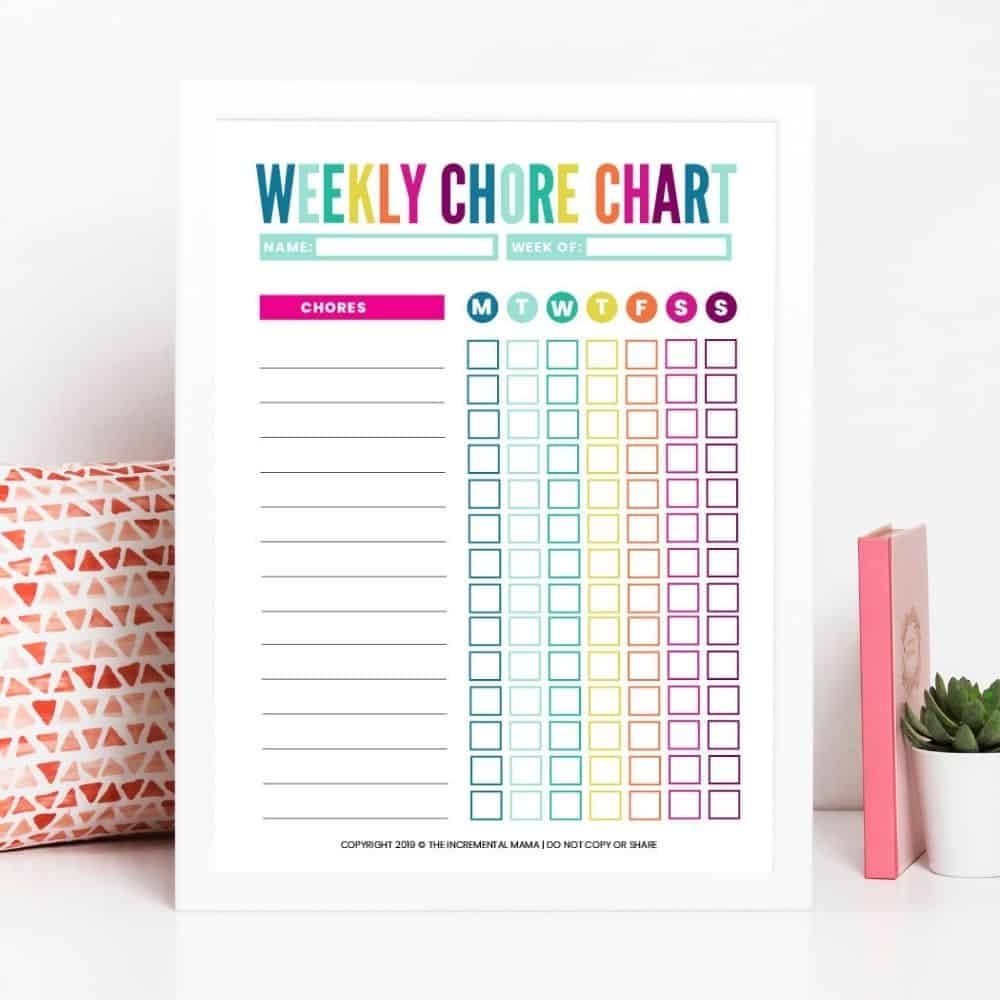 Cute Colorful Free Customizable Chore Chart Printable The Incremental Mama